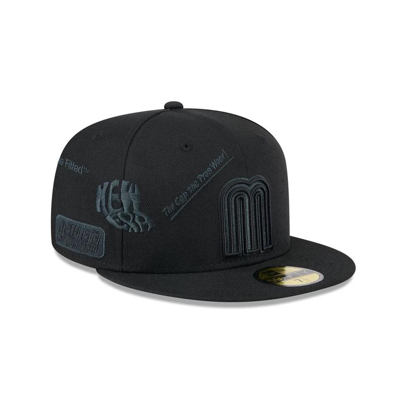 New Era Mexico Anniversary Logos 59FIFTY Fitted Hat-Black