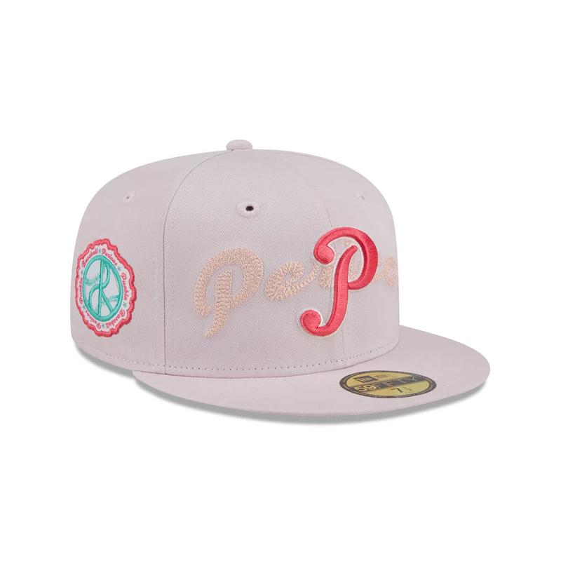 New Era Pericos De Puebla Wordmark 59FIFTY Fitted Hat-Pink