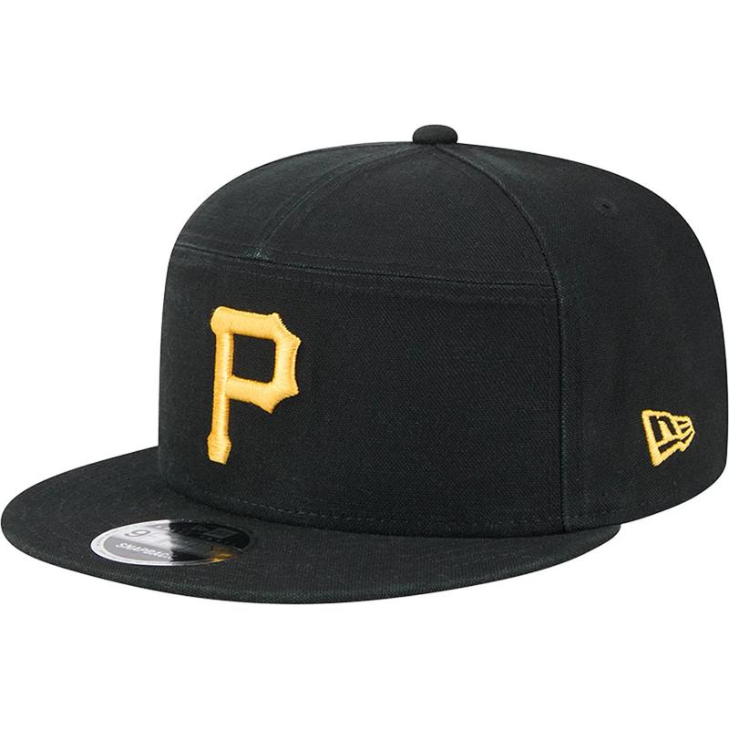New Era Pittsburgh Pirates Cotton Canvas 9FIFTY Split Panel Trucker Hat