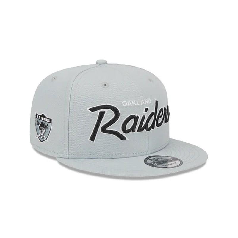 New Era Youth Las Vegas Raiders Script 9FIFTY Snapback Hat - Grey