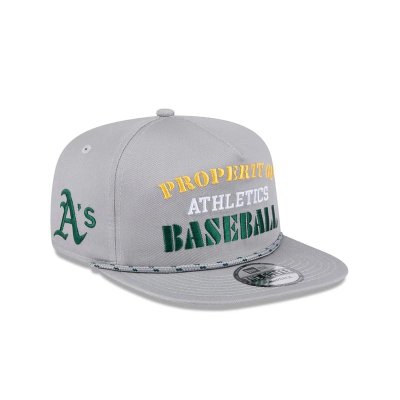 New Era Oakland Athletics Vintage Gray Rope Golfer Snapback Hat-Gray