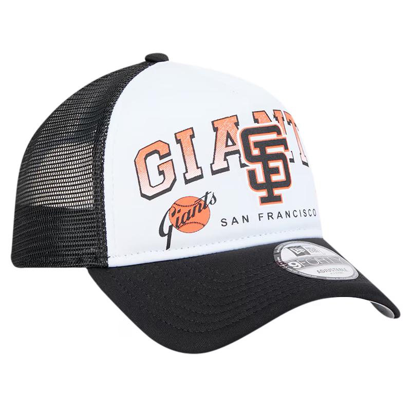 New Era San Francisco GiantsRetro Wordmark 9FORTY A-Frame Trucker Adjustable Hat