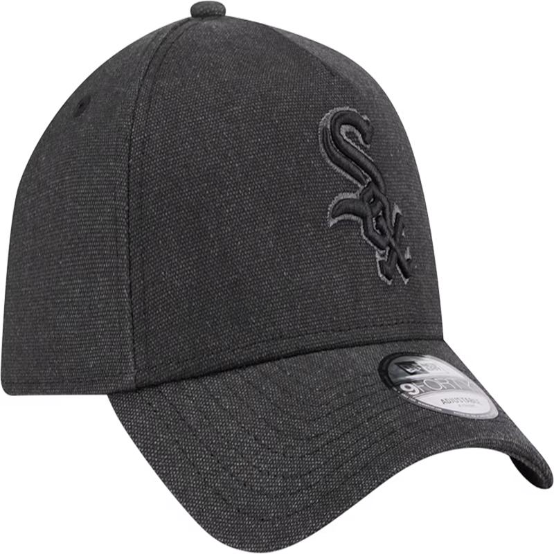 New Era Chicago White Sox Logo Essentials A Frame 9FORTY Adjustable Hat-Charcoal Black