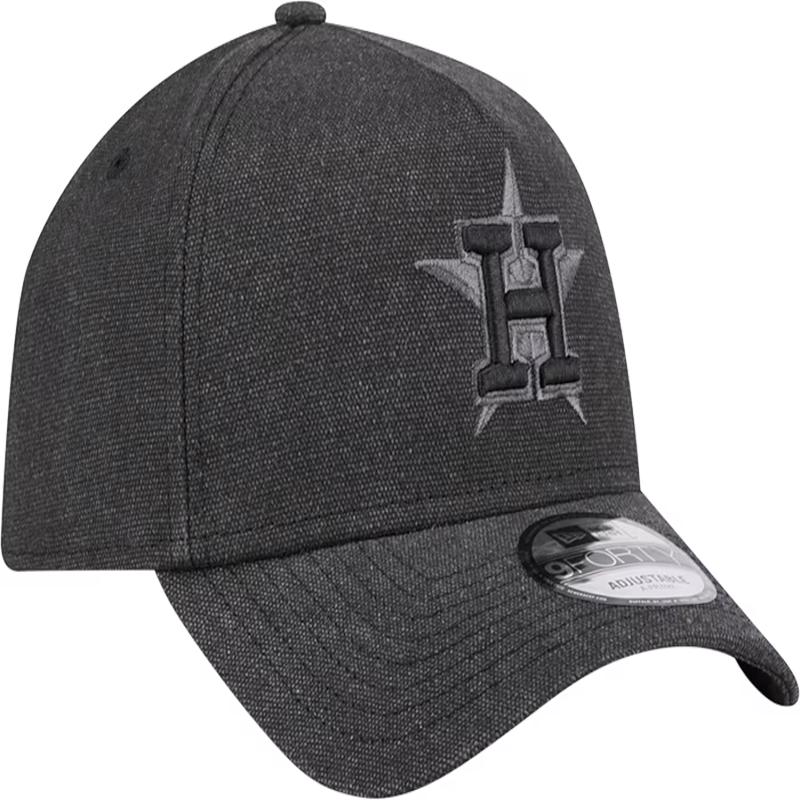 New Era Houston Astros Logo Essentials A Frame 9FORTY Adjustable Hat-Charcoal Black