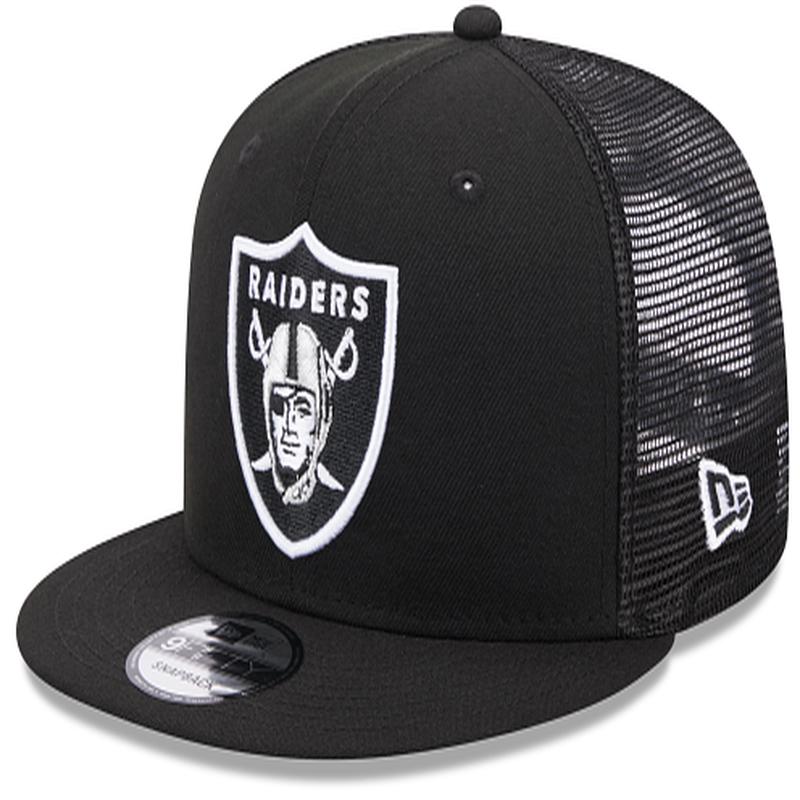 New Era Las Vegas Raiders Trucker 9FIFTYSnapback Hat - Black/White