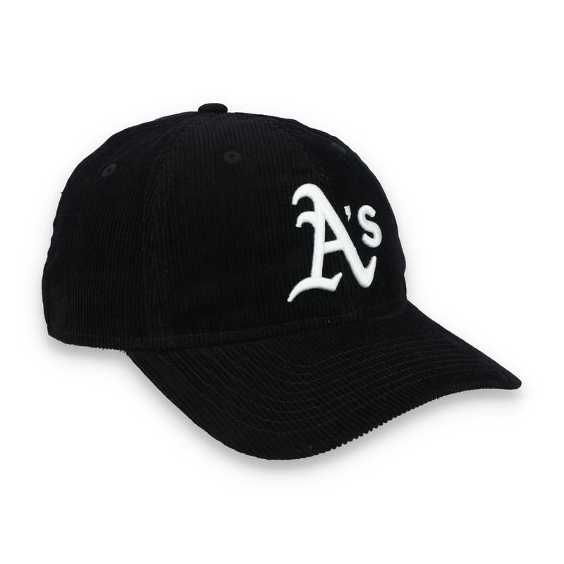 New Era Oakland Athletics Corduroy 9TWENTY Adjustable Hat-Black/White