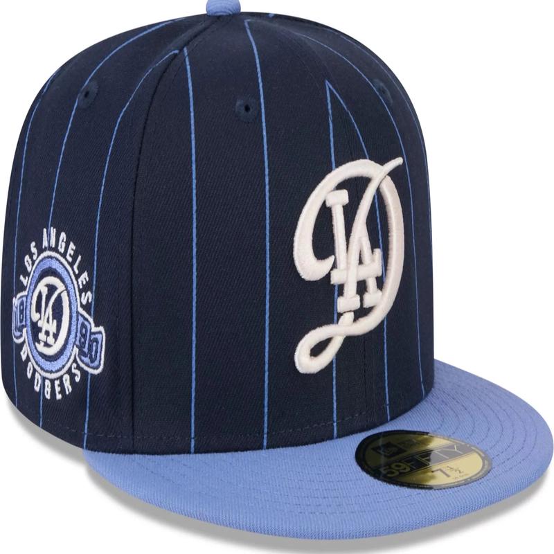 New Era Los Angeles Dodgers City Connect Throwback Pinstripe 59FIFTY Fitted Hat 2024 - Navy