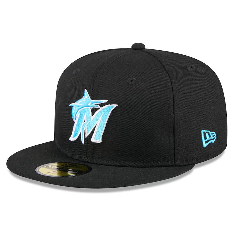 New Era Miami Marlins 59FIFTY Fitted Hat 2024-Black