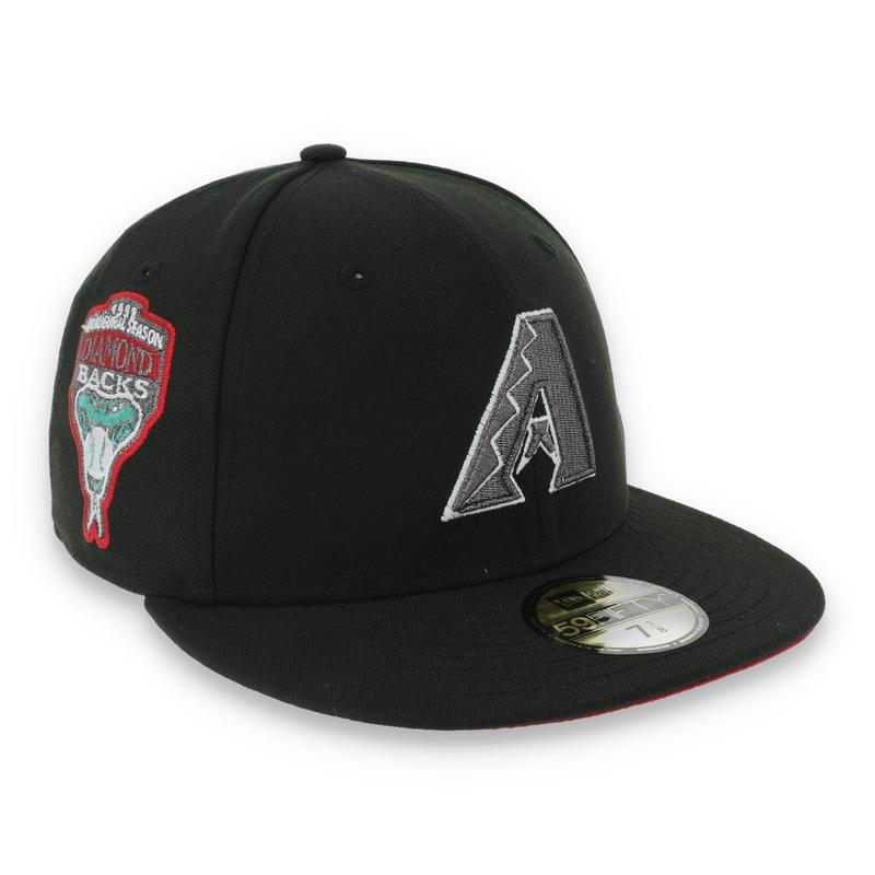 New Era Arizona Diamondback 1998 Inaugural Season Side Patch 59FIFTY Fitted Hat-Metallic Grey/Black