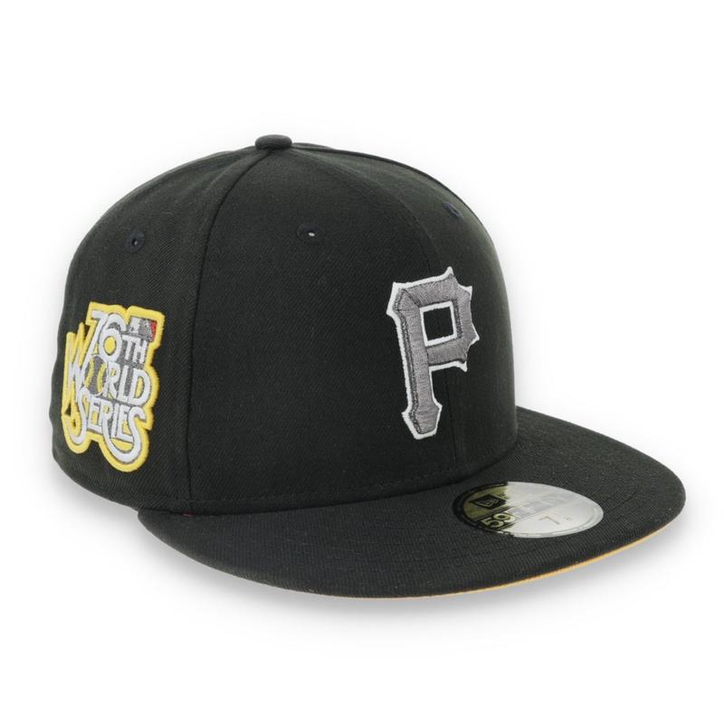 New Era Pittsburgh Pirates 76th World Series Side Patch 59FIFTY Fitted Hat-Metallic Grey/Black