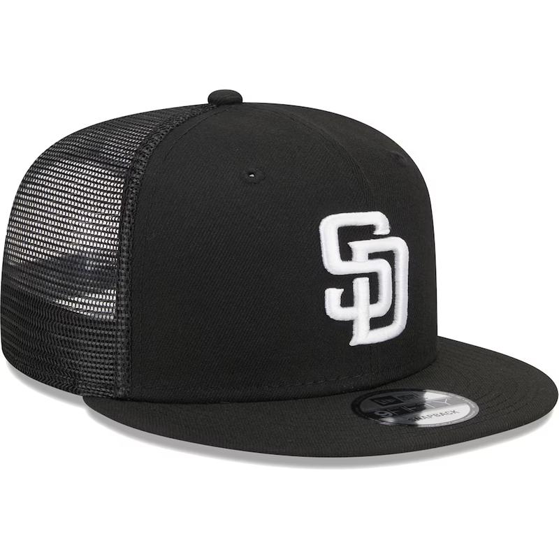 New Era San Diego Padres 9FIFTYTrucker Snapback Hat-Black/White
