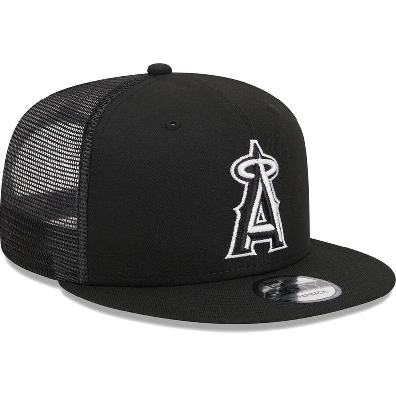 New Era Los Angeles Angels Trucker 9FIFTY Snapback Hat-Black/White