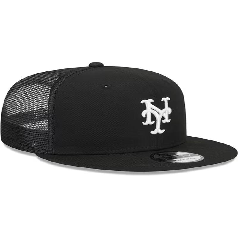 New Era New York Mets Trucker 9FIFTY Snapback Hat-Black/White