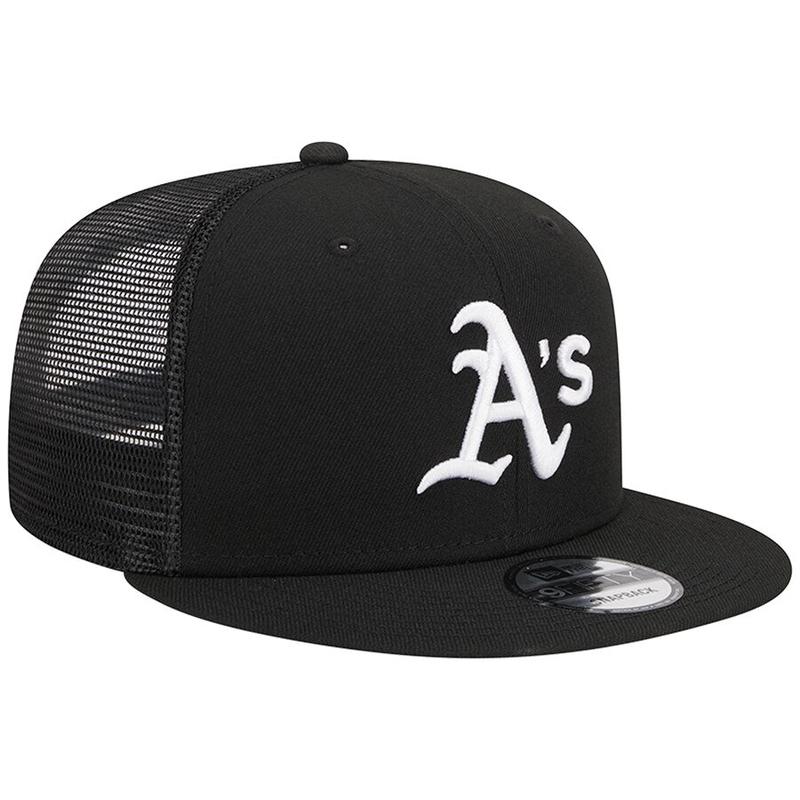 New Era Oakland Athletics Trucker 9FIFTY Snapback Hat-Black/White