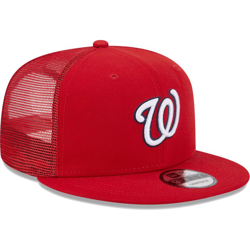 New Era Washington Nationals Team Color 9FIFTY Trucker Snapback Hat-Red