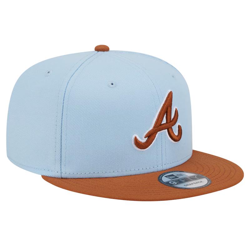 New Era Atlanta Braves 2-Tone Color Pack 9FIFTY Snapback Hat -Light Blue/Rust