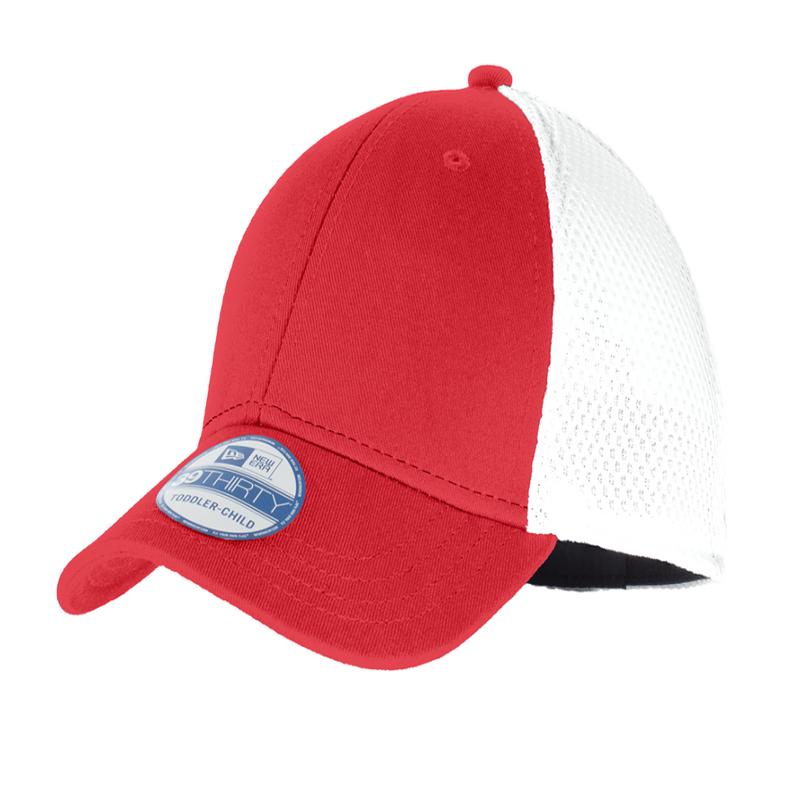 New Era - Youth Stretch Mesh Cap-Scarlet Red/White