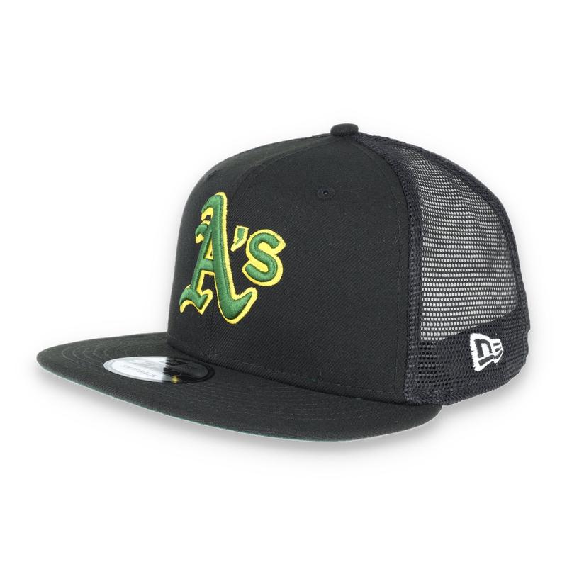 OAKLAND ATHLETICS NEW ERA TRUCKER 9FIFTY SNAPBACK ADJUSTABLE HAT-GRN/GOLD