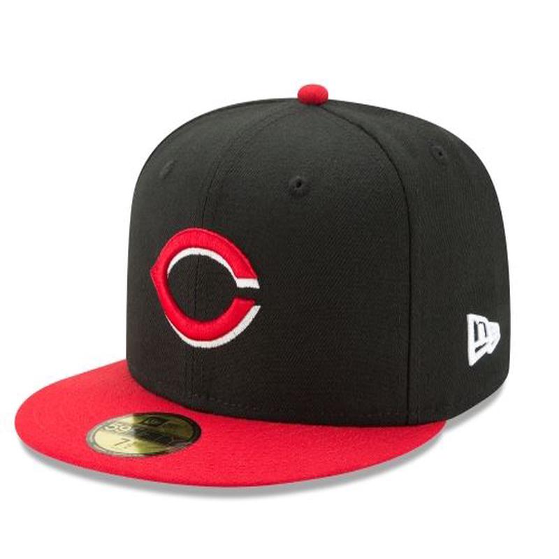 CINCINNATI REDS NEW ERA ALTERNATIVE AUTHENTIC COLLECTION 59FIFTY FITTED-ON-FIELD COLLECTION-BLACK/RED