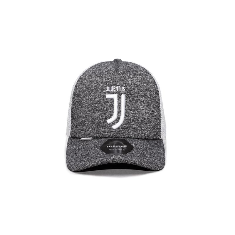 FI COLLECTIONS JUVENTUS DRIBBLING TRUCKER SNAPBACK HAT-GREY/WHITE