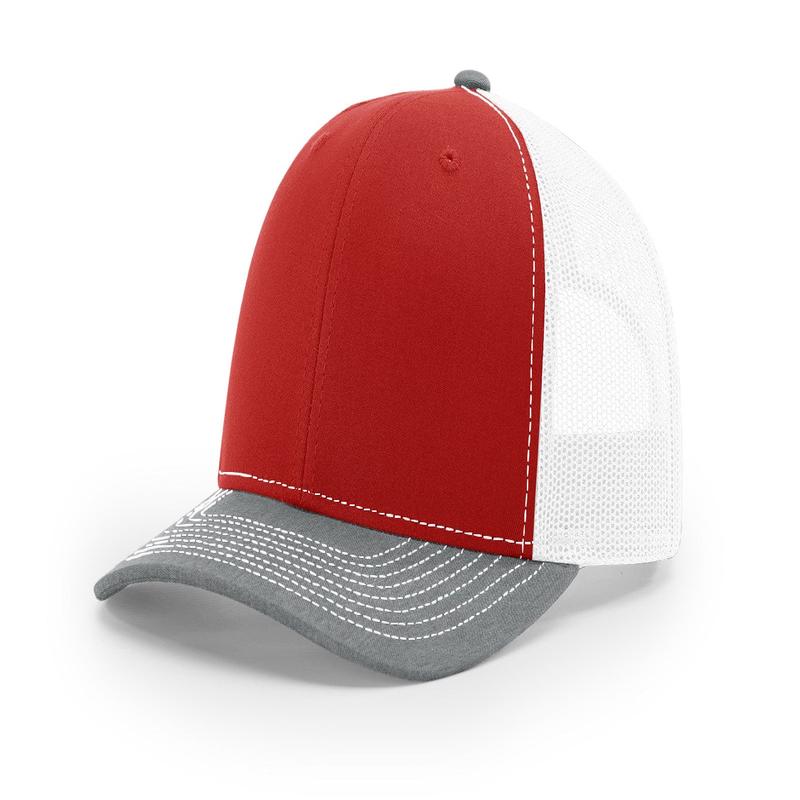 Snapback Trucker Cap - Red/White/Heather Grey